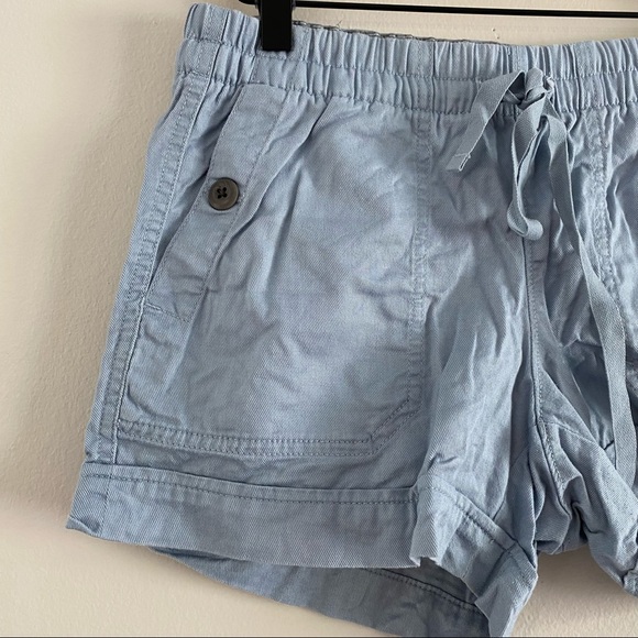 The North Face Blue Canvas Tie Waist Shorts Sz Sm - Picture 3 of 6